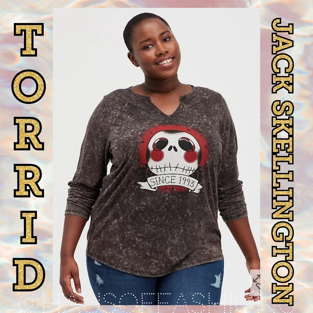 TORRID The Nightmare Before Christmas Jack Skellington Skull Top! NWT!
